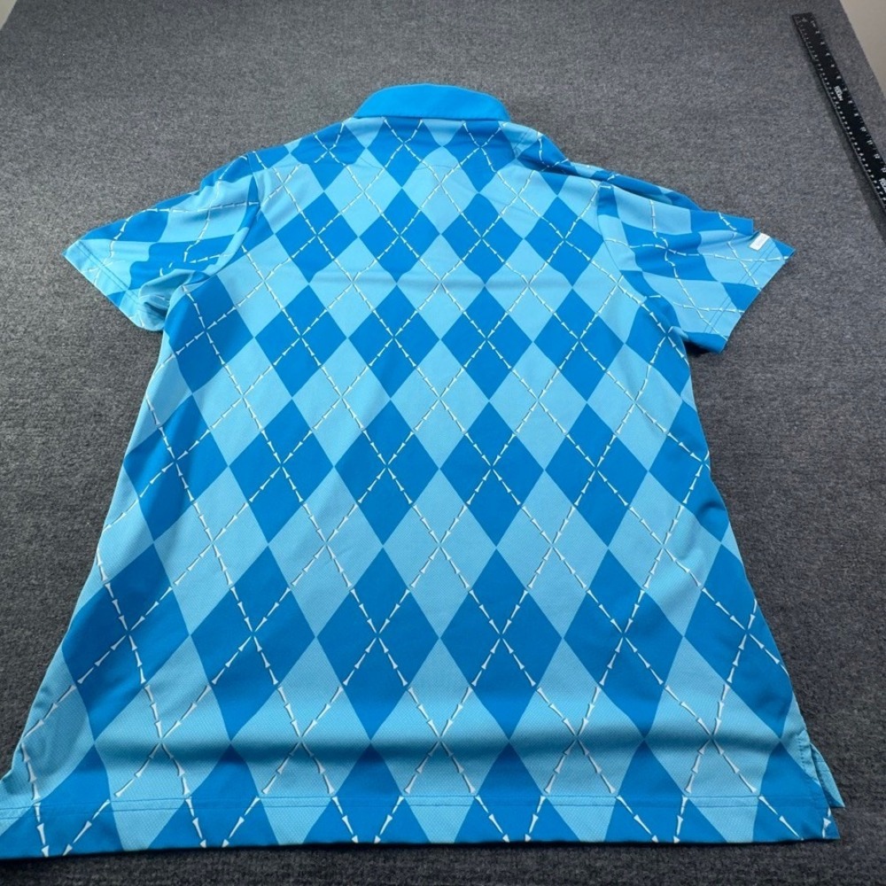 Good Good Golf Mens Blue Argyle Golf Tee Performance Polo Shirt Large - Picture 10 of 10